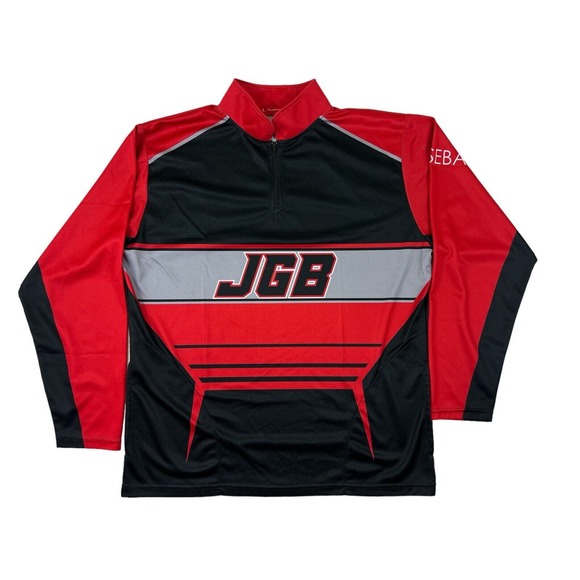 Major Thread Apparel Red Long Sleeve‎ Pullover Baseball Shirt Sz L - Picture 1 of 6